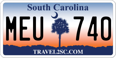 SC license plate MEU740
