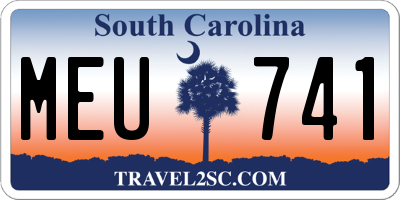 SC license plate MEU741