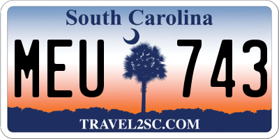 SC license plate MEU743