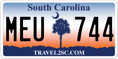 SC license plate MEU744