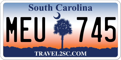 SC license plate MEU745