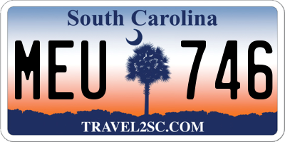 SC license plate MEU746