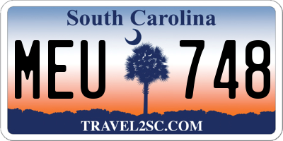SC license plate MEU748