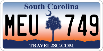 SC license plate MEU749