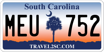 SC license plate MEU752