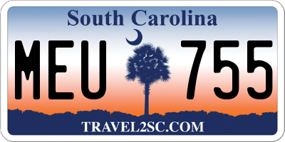 SC license plate MEU755