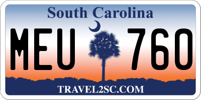 SC license plate MEU760