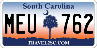SC license plate MEU762