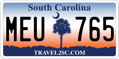 SC license plate MEU765
