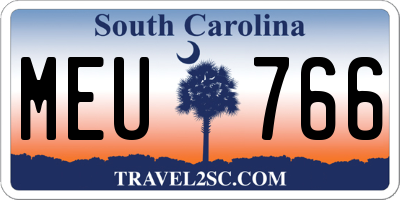 SC license plate MEU766