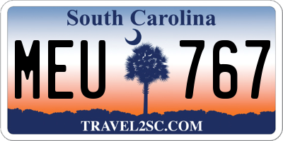 SC license plate MEU767