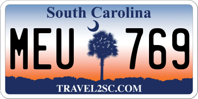 SC license plate MEU769