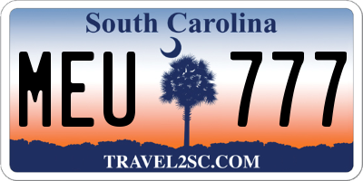 SC license plate MEU777