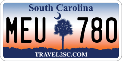 SC license plate MEU780