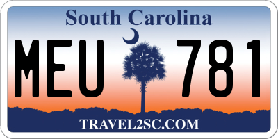 SC license plate MEU781