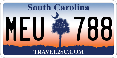 SC license plate MEU788