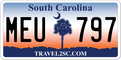 SC license plate MEU797