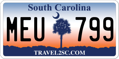 SC license plate MEU799