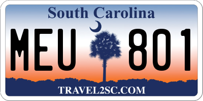 SC license plate MEU801