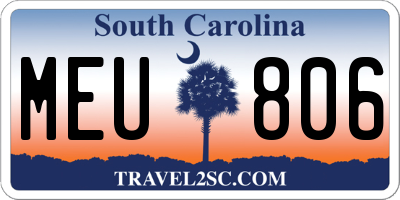 SC license plate MEU806