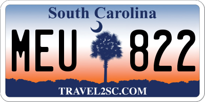SC license plate MEU822