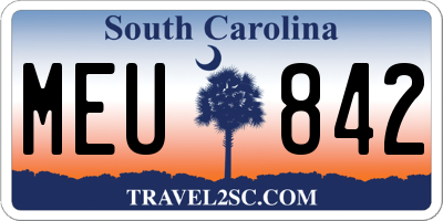 SC license plate MEU842