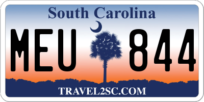 SC license plate MEU844