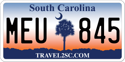 SC license plate MEU845