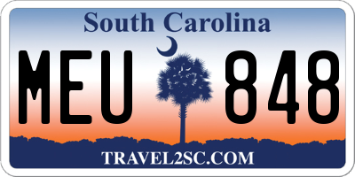 SC license plate MEU848