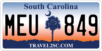SC license plate MEU849