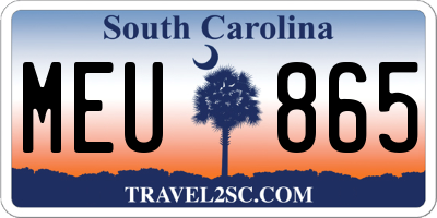 SC license plate MEU865