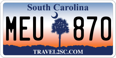 SC license plate MEU870
