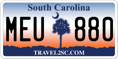 SC license plate MEU880