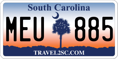SC license plate MEU885