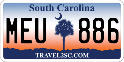 SC license plate MEU886