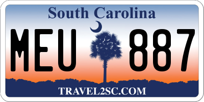 SC license plate MEU887