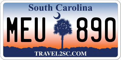 SC license plate MEU890