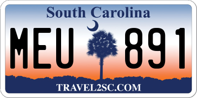 SC license plate MEU891