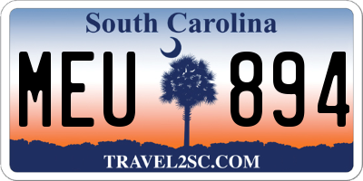 SC license plate MEU894