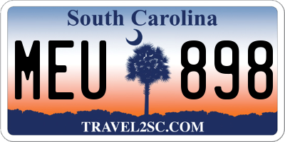 SC license plate MEU898