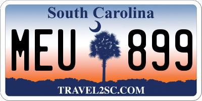SC license plate MEU899