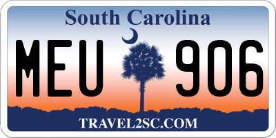 SC license plate MEU906