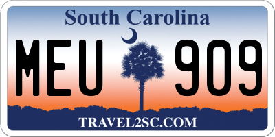 SC license plate MEU909