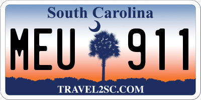 SC license plate MEU911