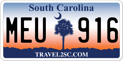 SC license plate MEU916