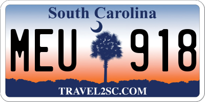 SC license plate MEU918