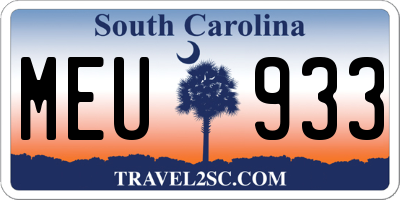 SC license plate MEU933