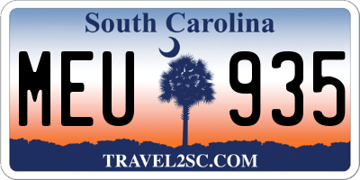 SC license plate MEU935
