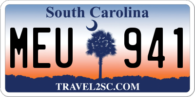 SC license plate MEU941