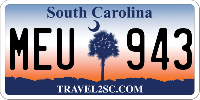 SC license plate MEU943